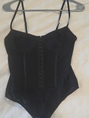 Free People Black Bustier-Style Bodysuit